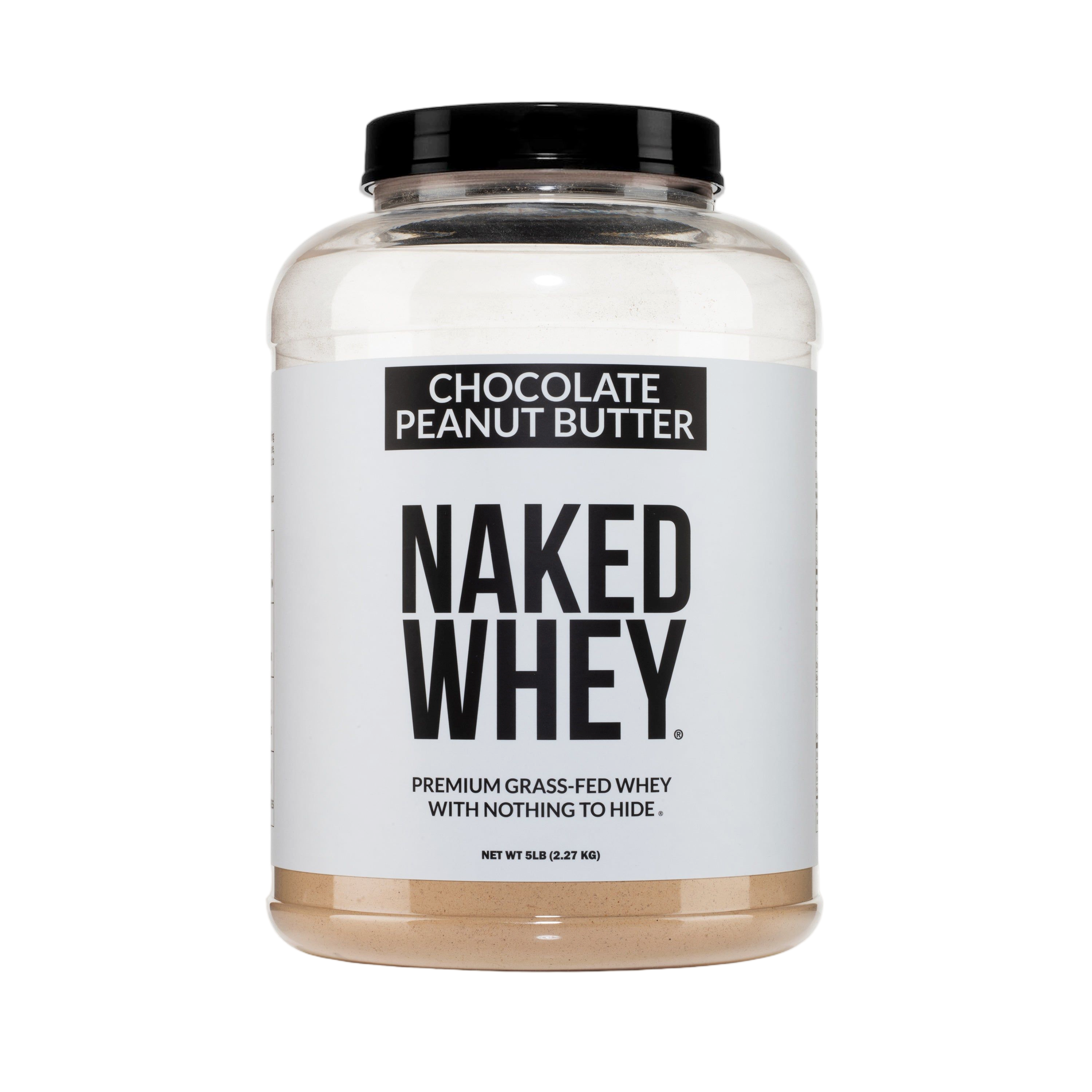 Bag of chocolate peanut butter whey protein isolate powder