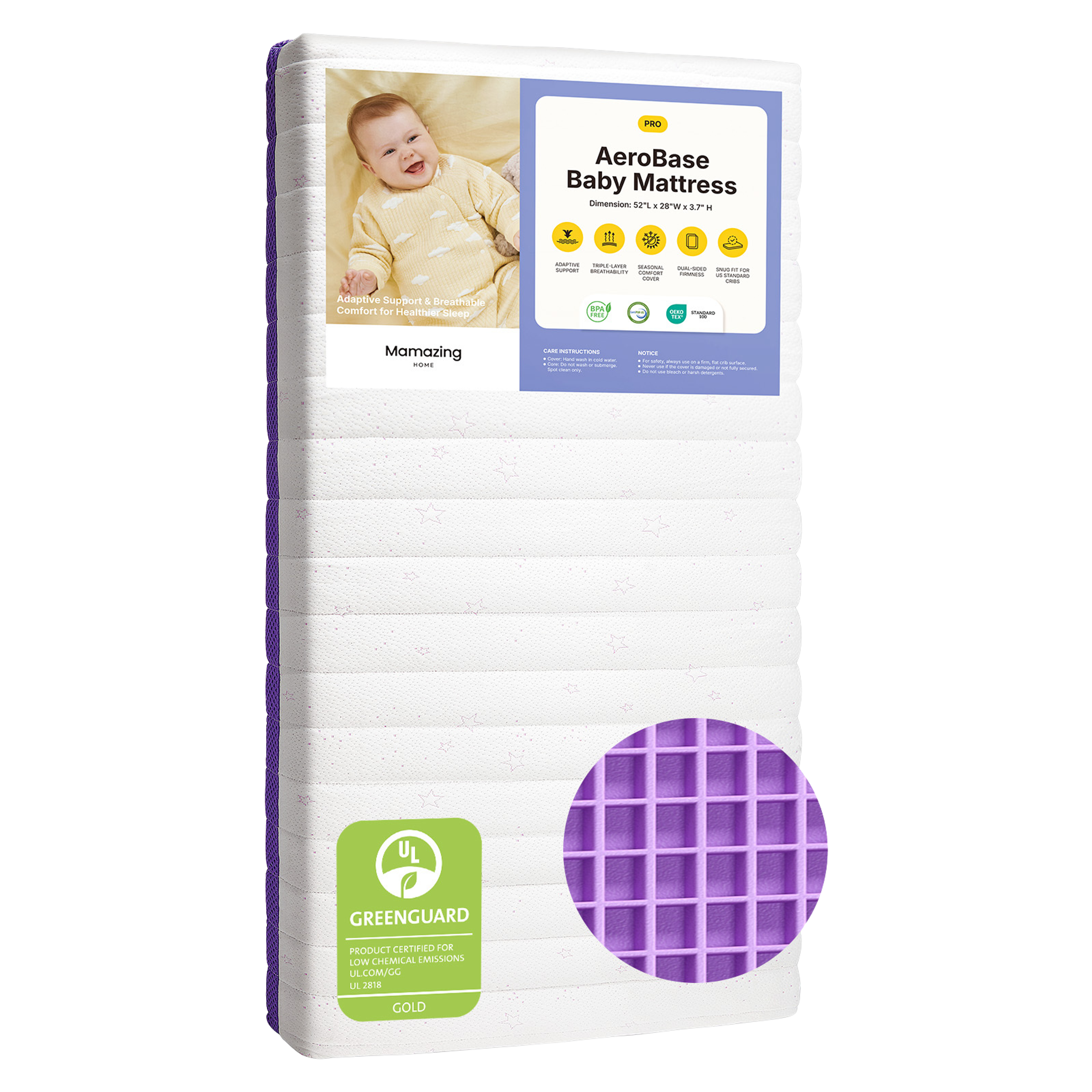 Aerobase Pro Breathable Mattress for Baby & Toddler