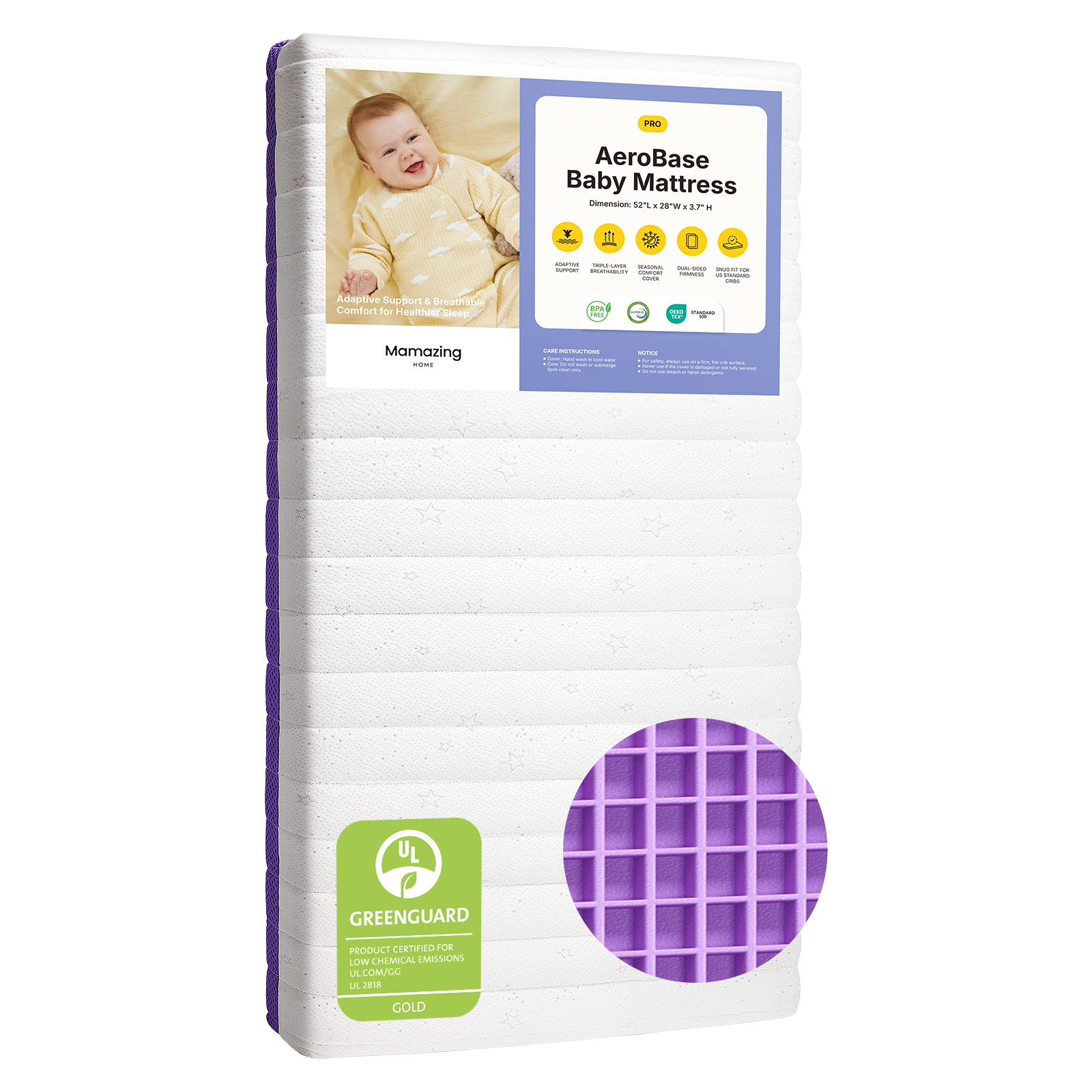 Aerobase Pro Breathable Mattress for Baby & Toddler