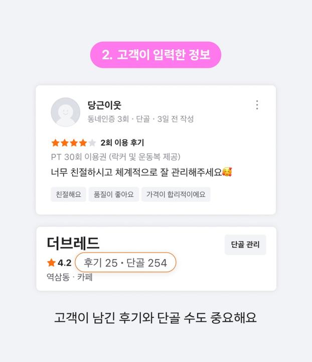고객이 입력한 정보