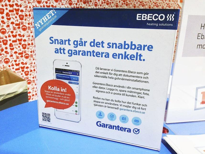 En av många skyltar i Ebecos monter på El-fack 2013.