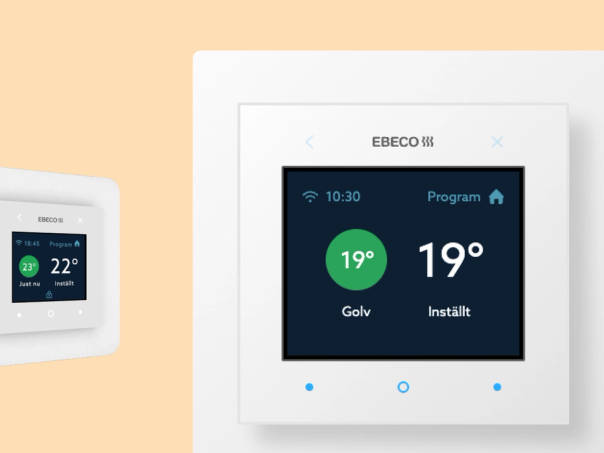 Interaktiv demo av Ebeco EB Therm 500-termostaten på webbplatsen