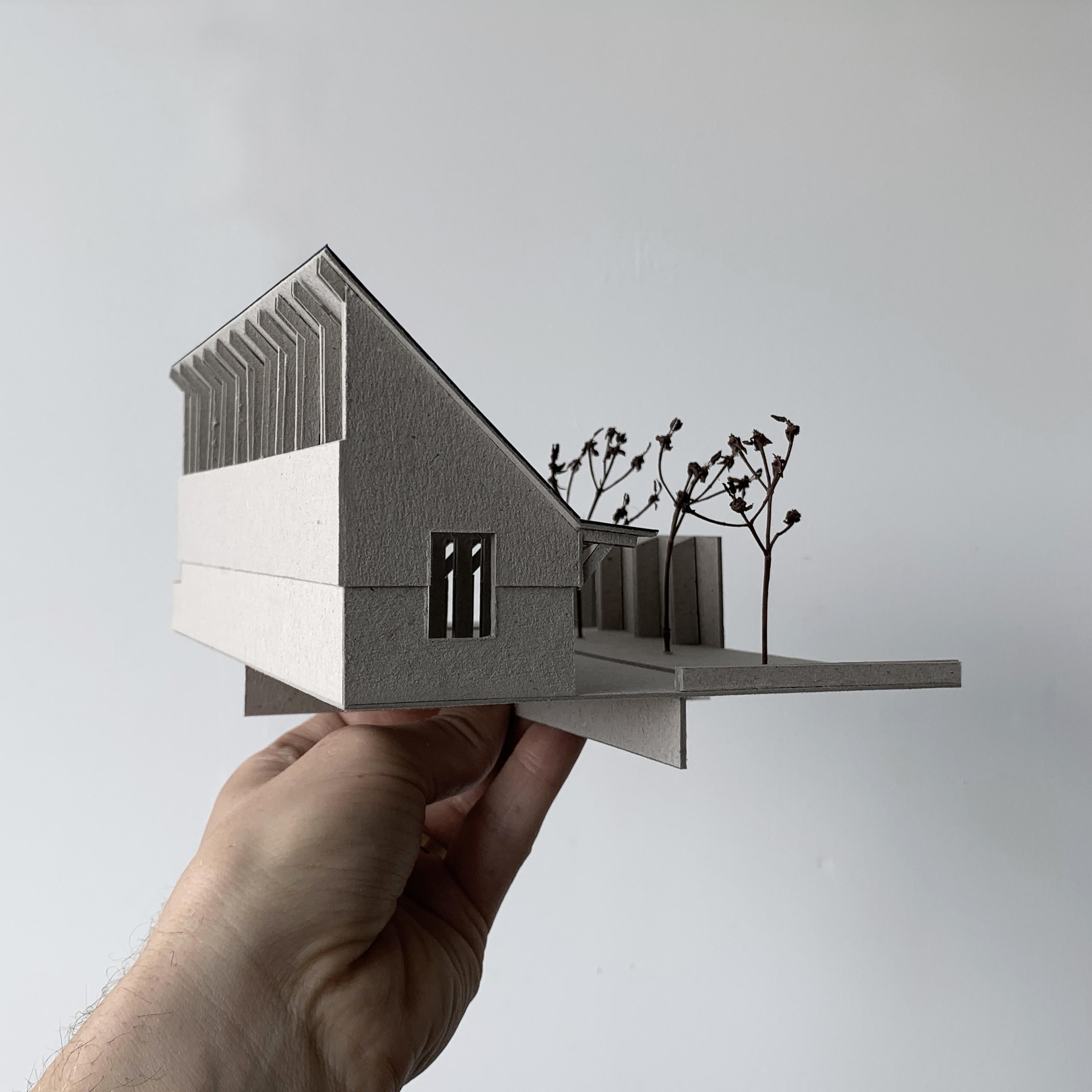 skitsemodel 1:100 - pap og vegetation