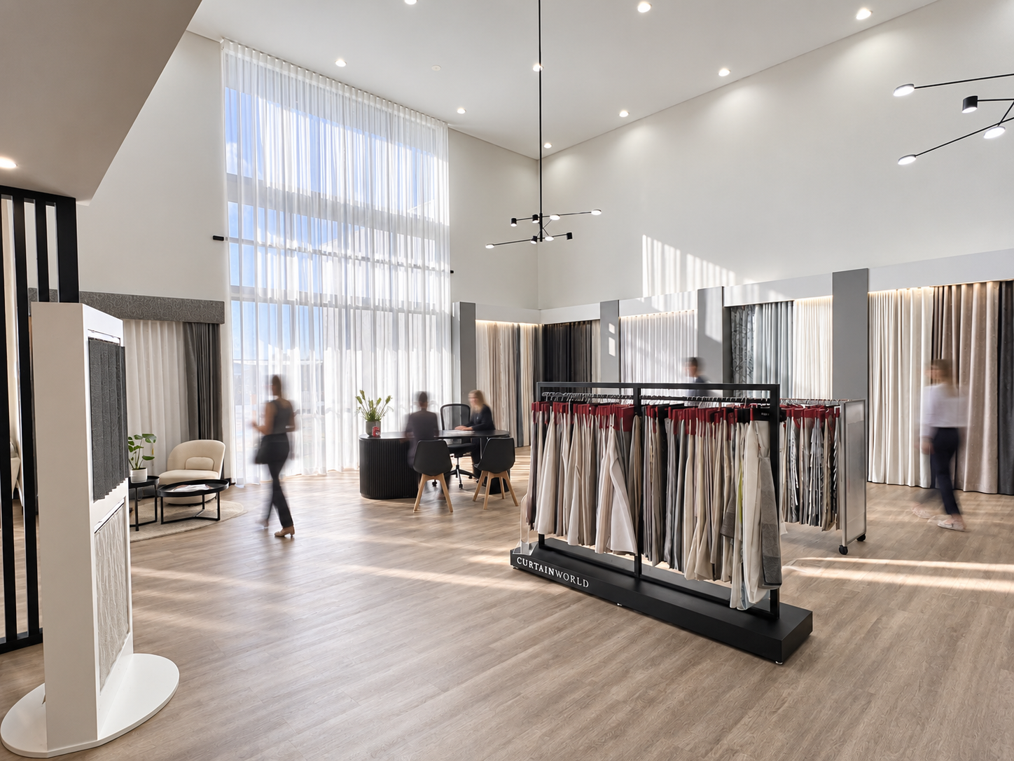 Inside the Curtain World showroom in Malaga