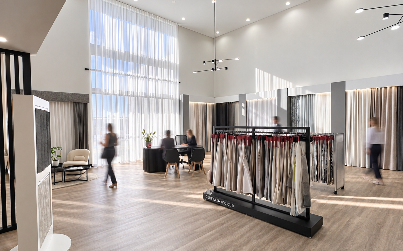 Inside the Curtain World showroom in Malaga