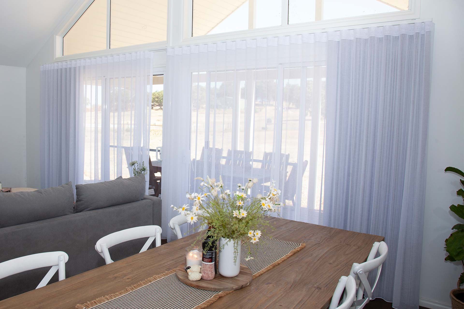 Zepel drapery in a modern living room