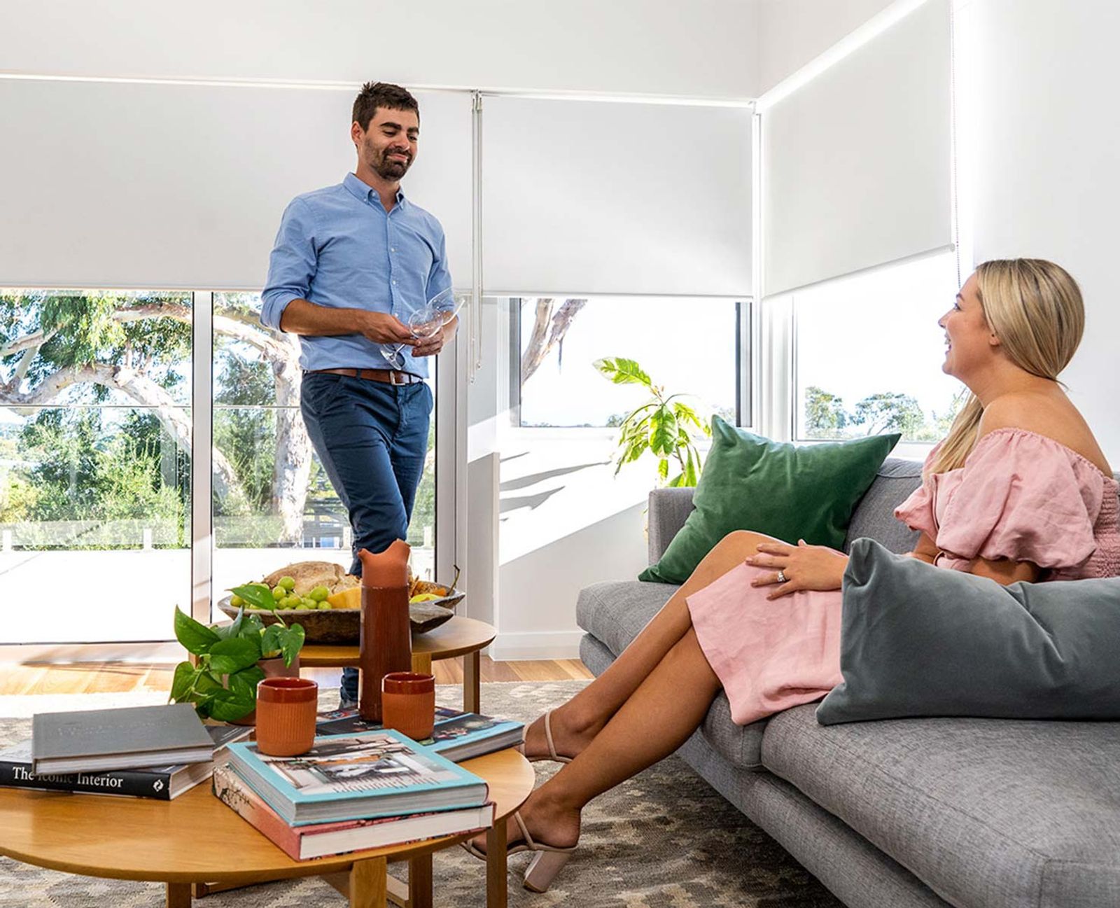Couple with blinds