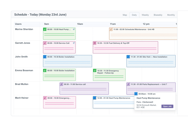 Commusoft product screenshot