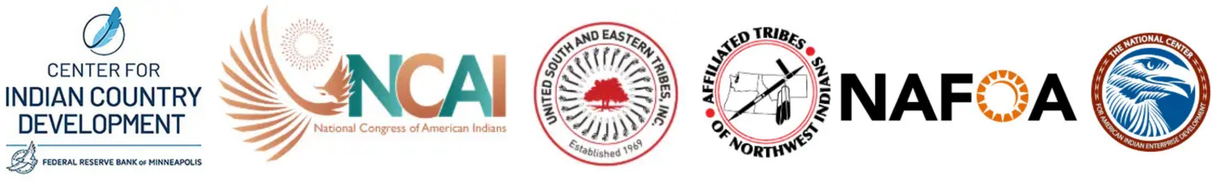 National Congress of American Indians, the Center for Indian Country Development at the Federal Reserve Bank of Minneapolis, Affiliated Tribes of Northwest Indians, Native American Finance Officers Association, National Center for American Indian Enterprise Development, and United South and Eastern Tribes