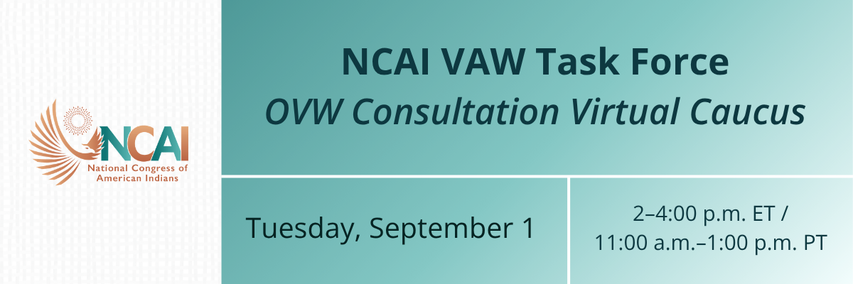 NCAI VAW Task Force OVW Consultation Virtual Caucus
