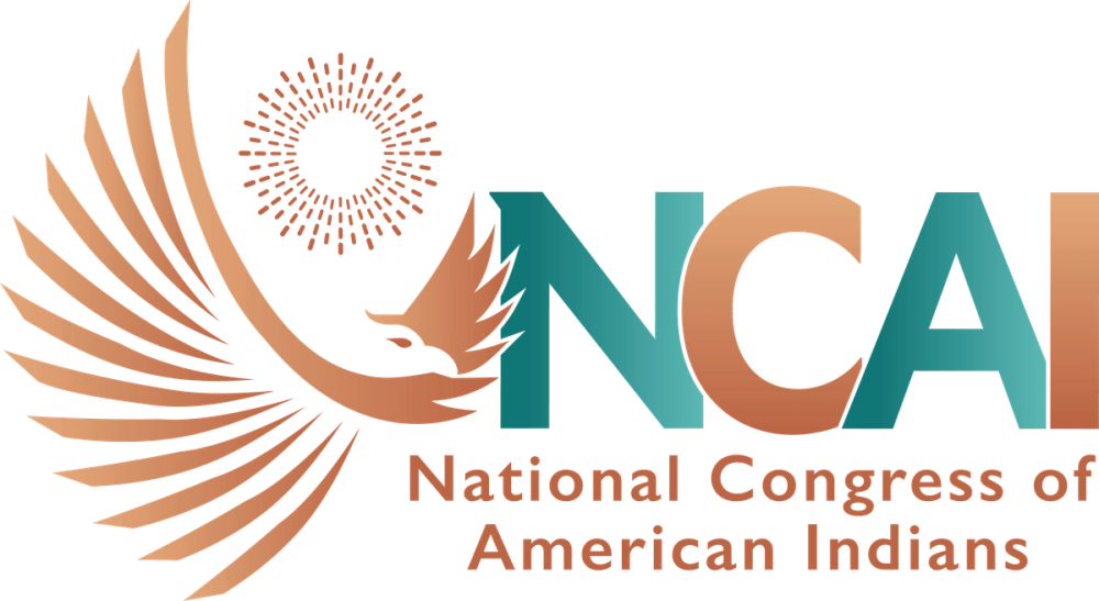 National Congress of American Indians logo in teal and copper