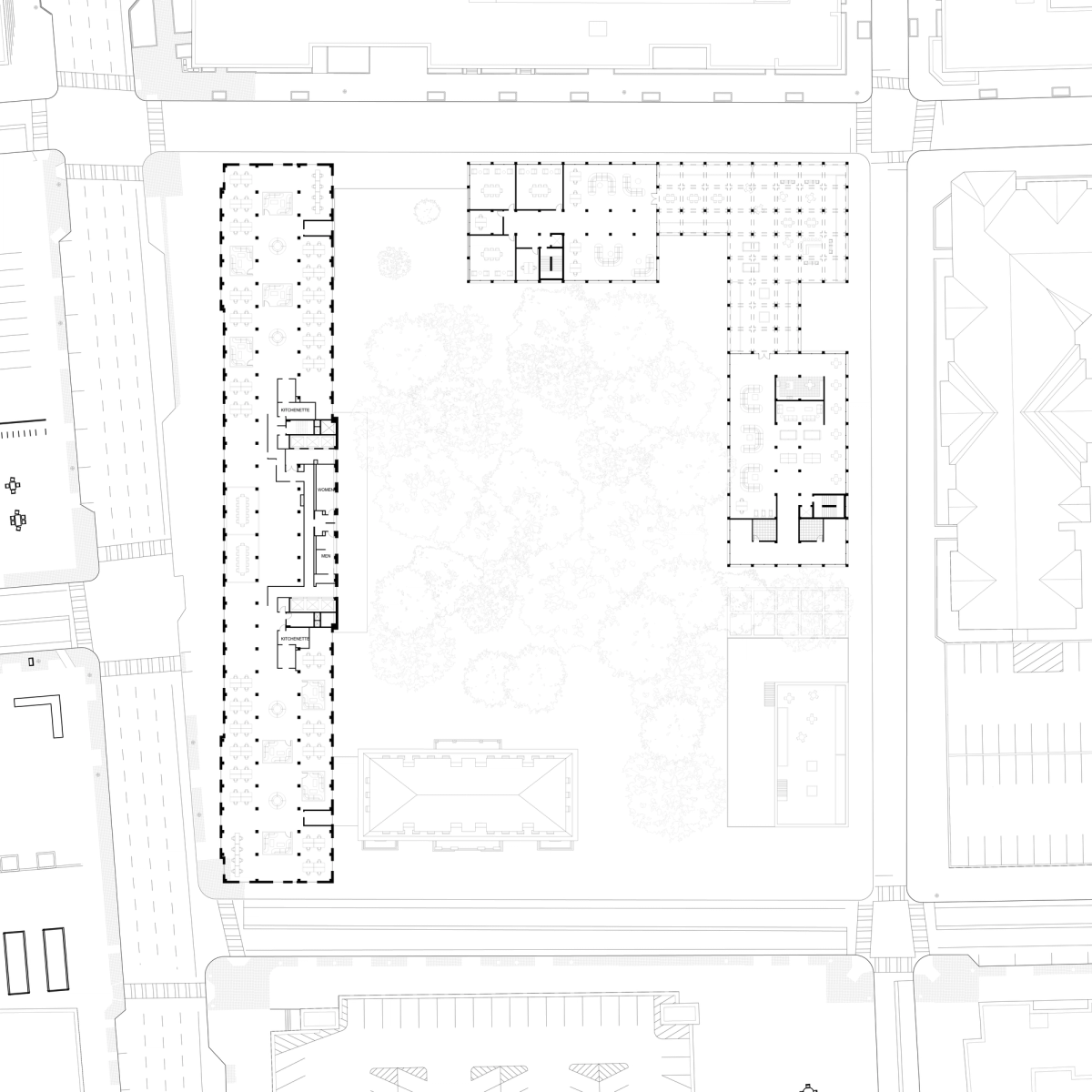 Student housing level plan.