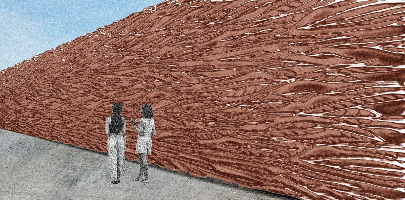 Full pottery brick wall.