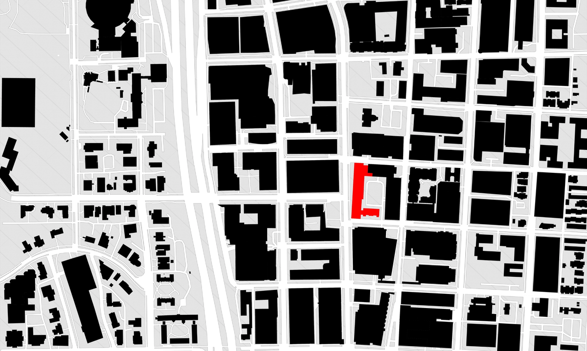 Macro scale site plan of Biltmore Block.
