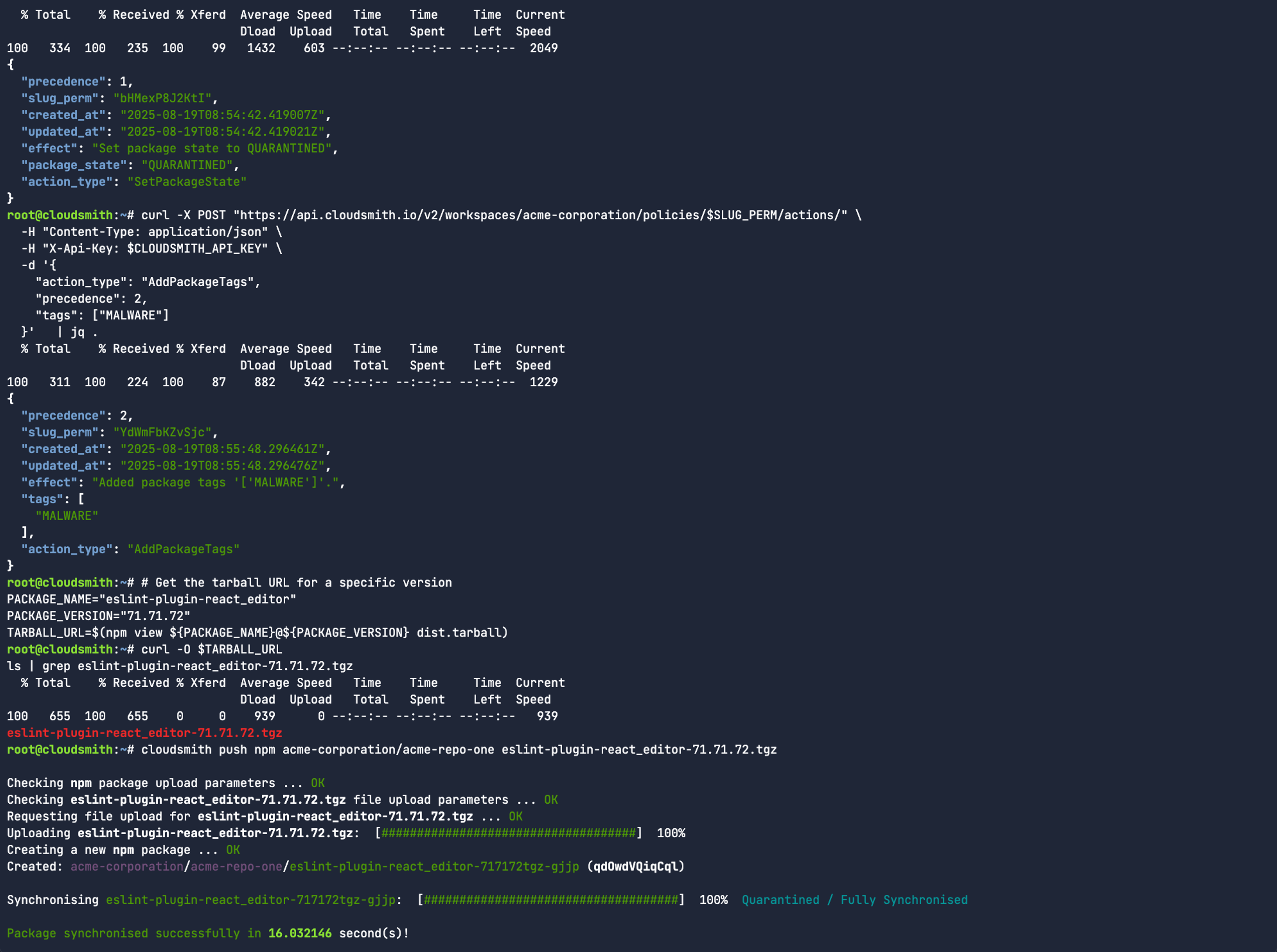 Package Quarantined in the CLI