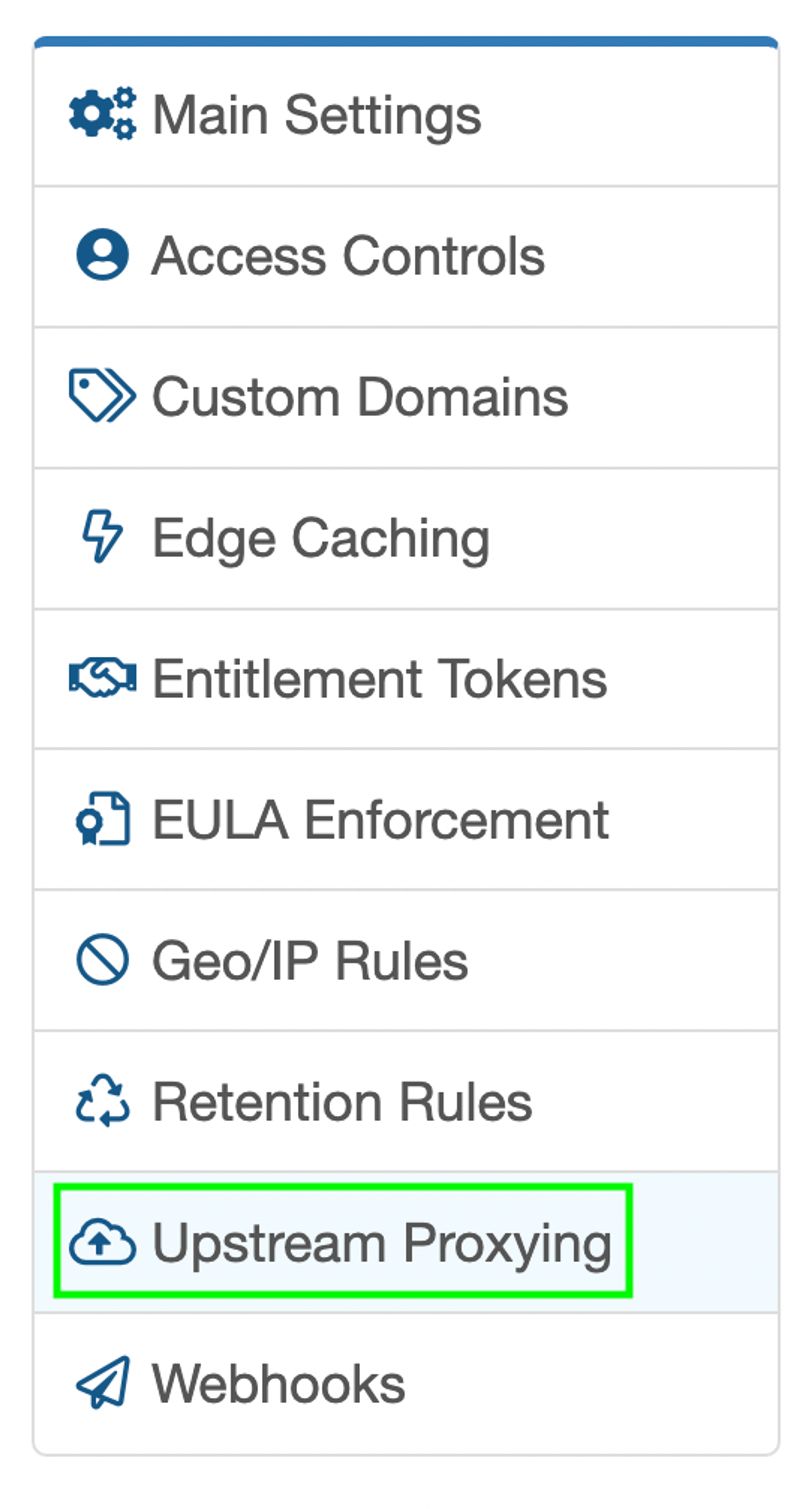 Selecting upstream proxying on the cloudsmith platform