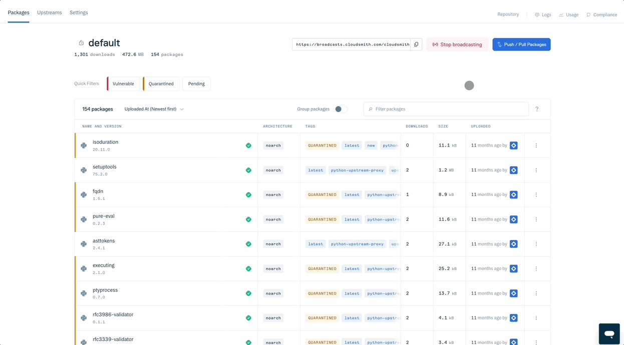An animated gif showing users where they can find license compliance information