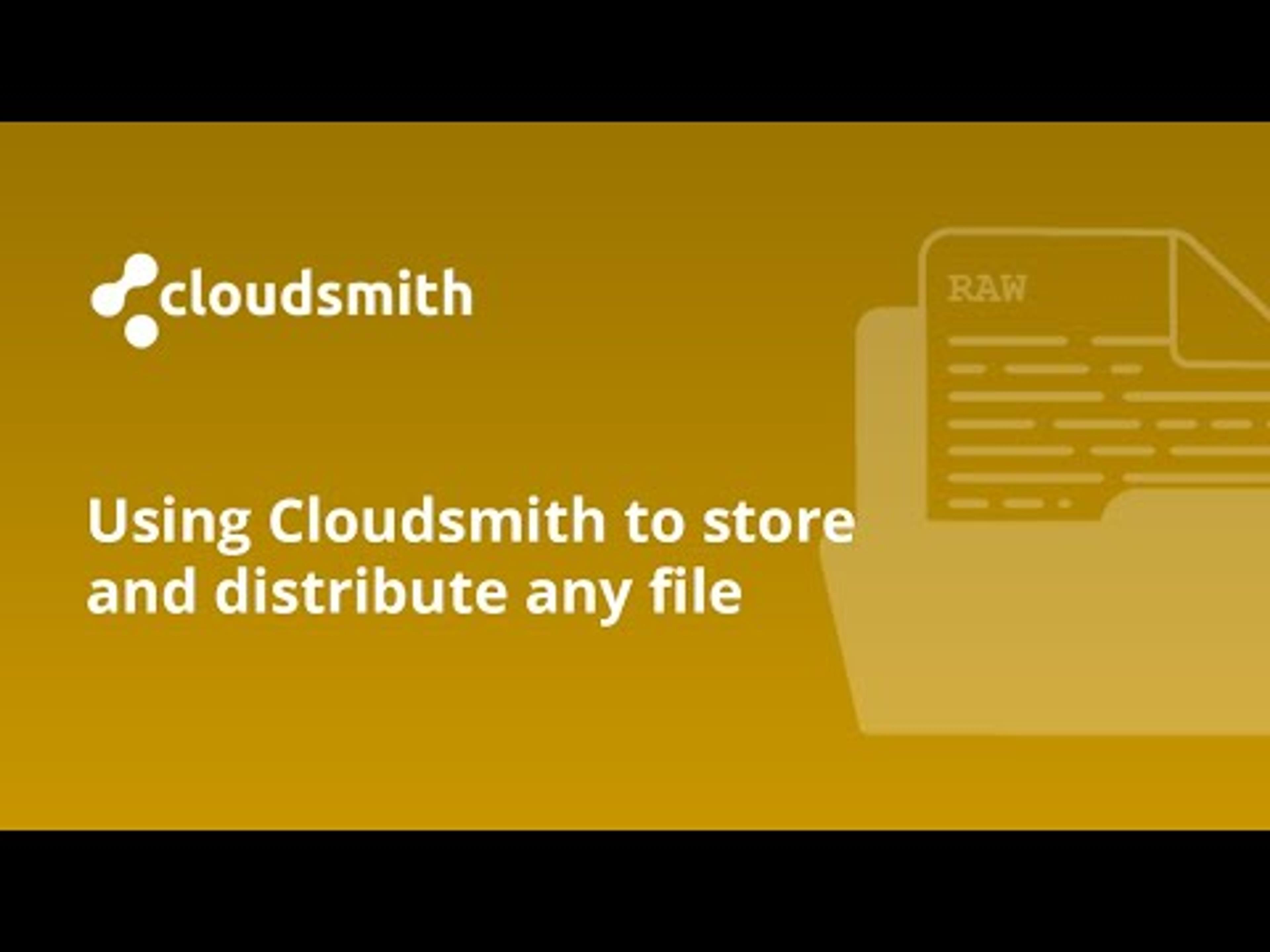Using Cloudsmith to store and distribute any type of file