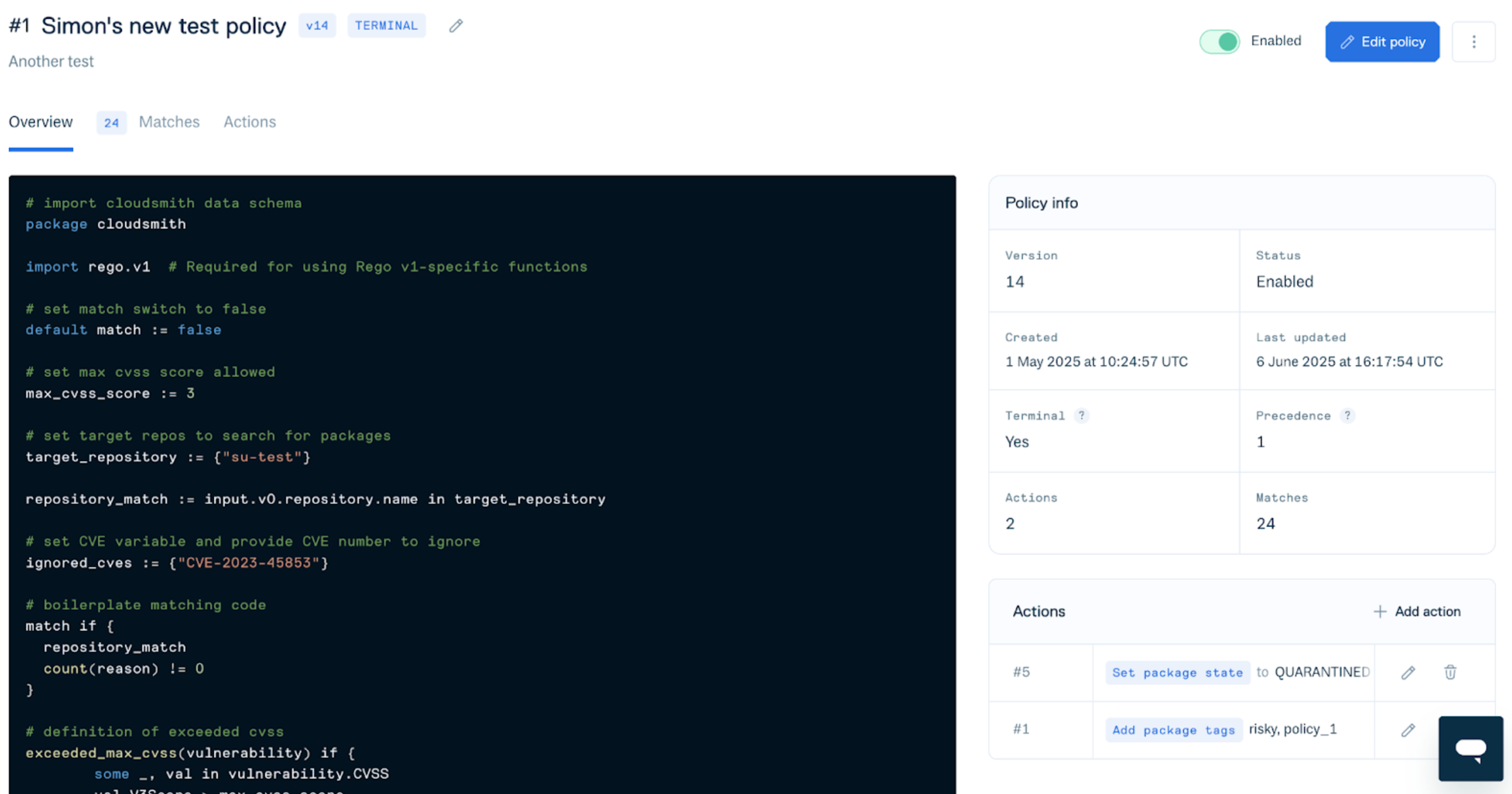 EPM Policies are continuously evaluated