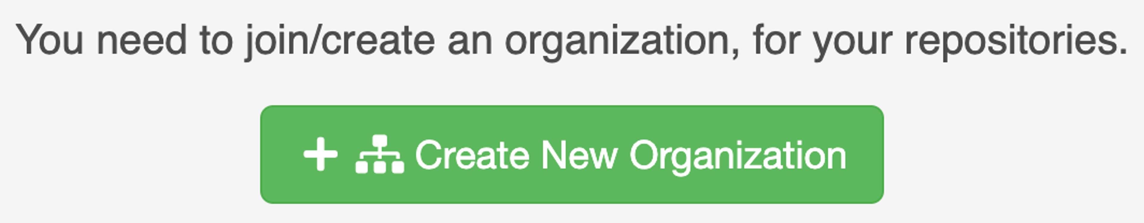 A screenshot of the Cloudsmith signup process, showing to create an Organization.