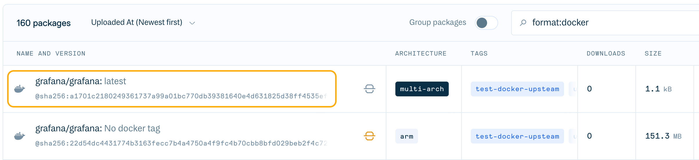 Docker tags