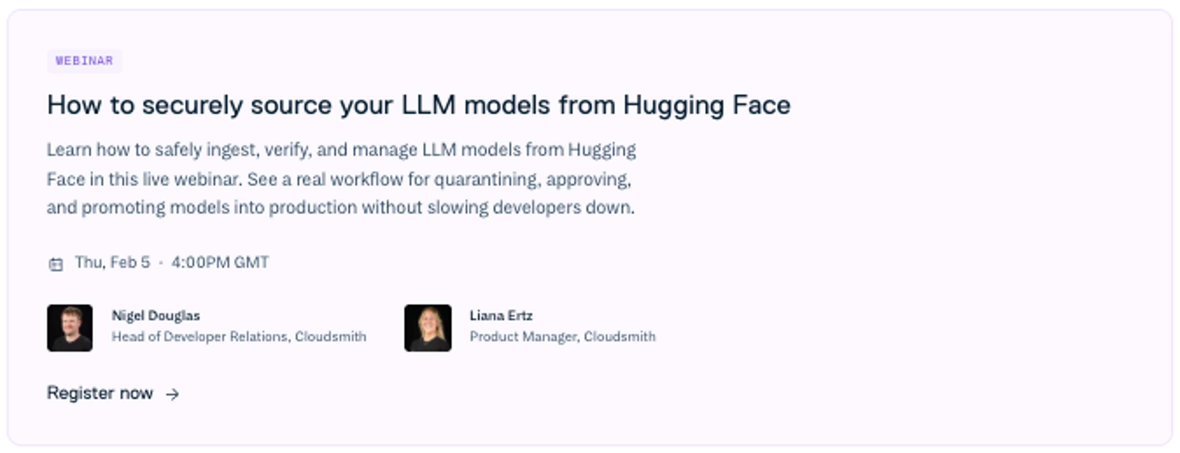 Cloudsmith Webinar - Securely Sourcing LLM Models from Hugging Face