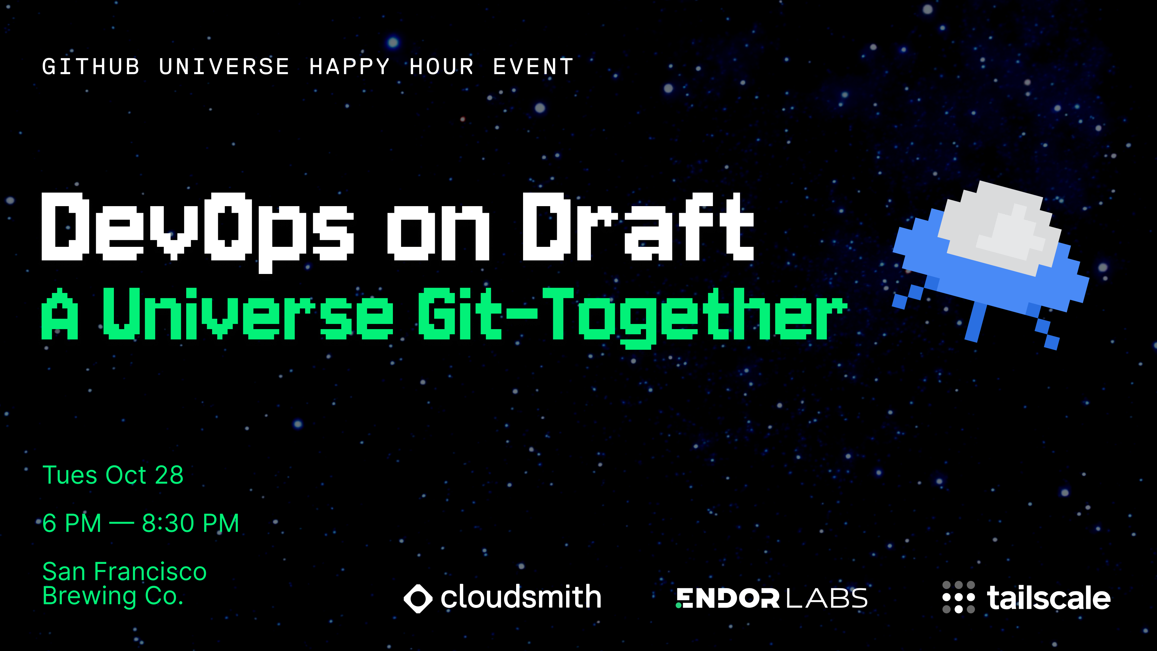 Unwind at the DevOps on Draft Happy Hour at GitHub Universe | October 28