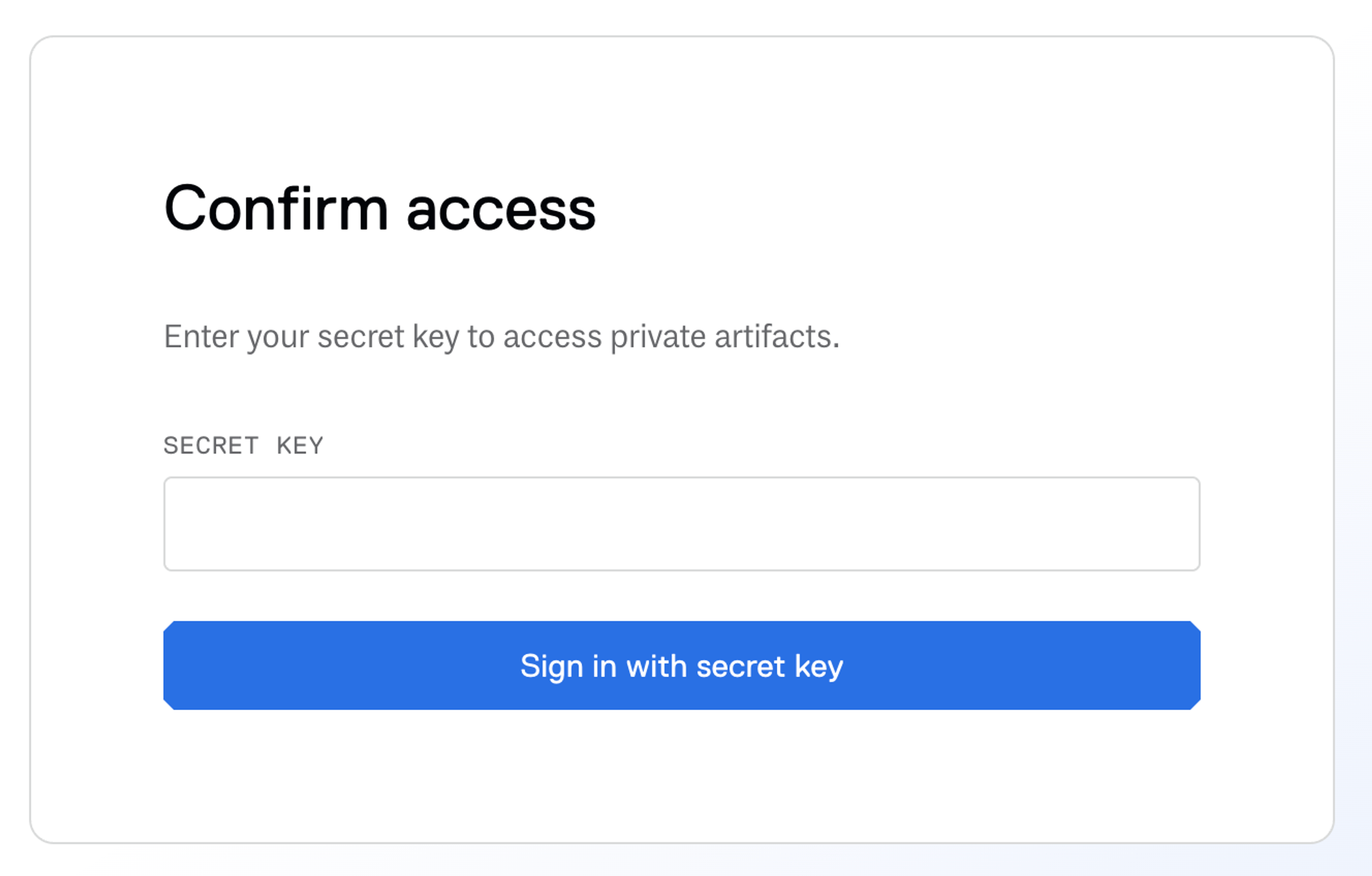 Private broadcast authentication screen