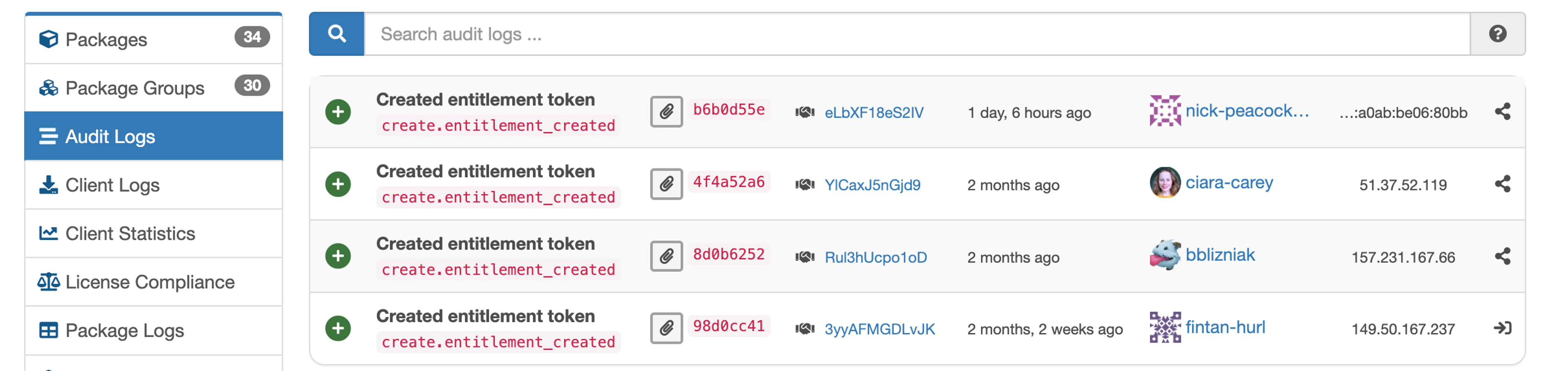old app with audit logs