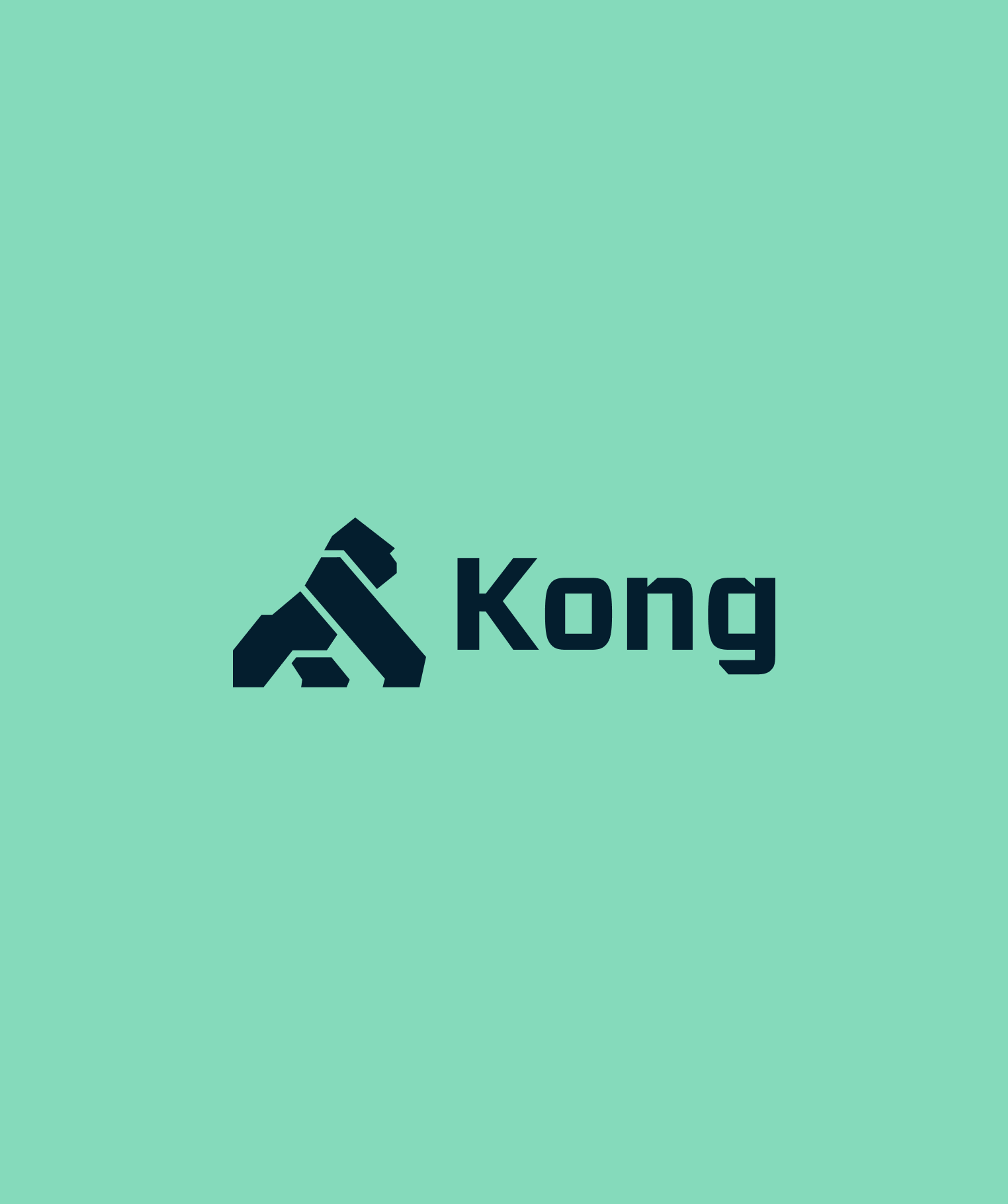 kong logo on blue background