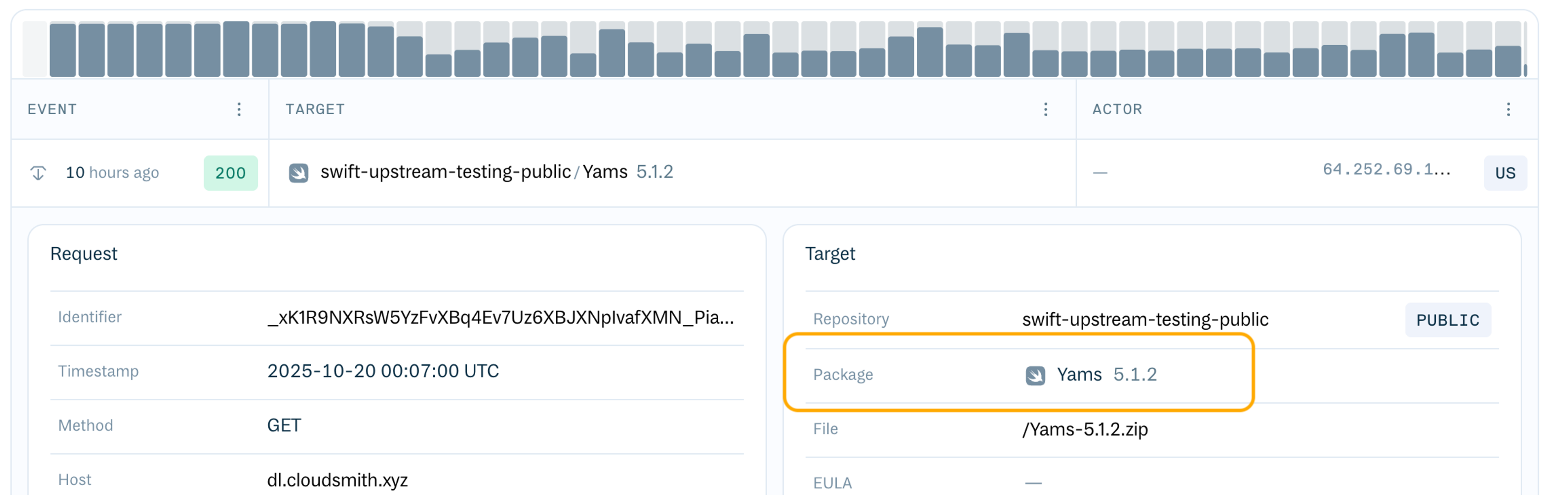 Client Logs: Link to packages page