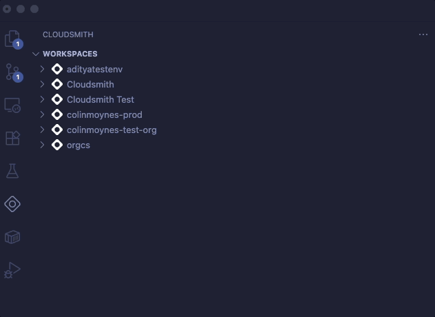 Browsing repositories and packages with Cloudsmith VS Code Extension