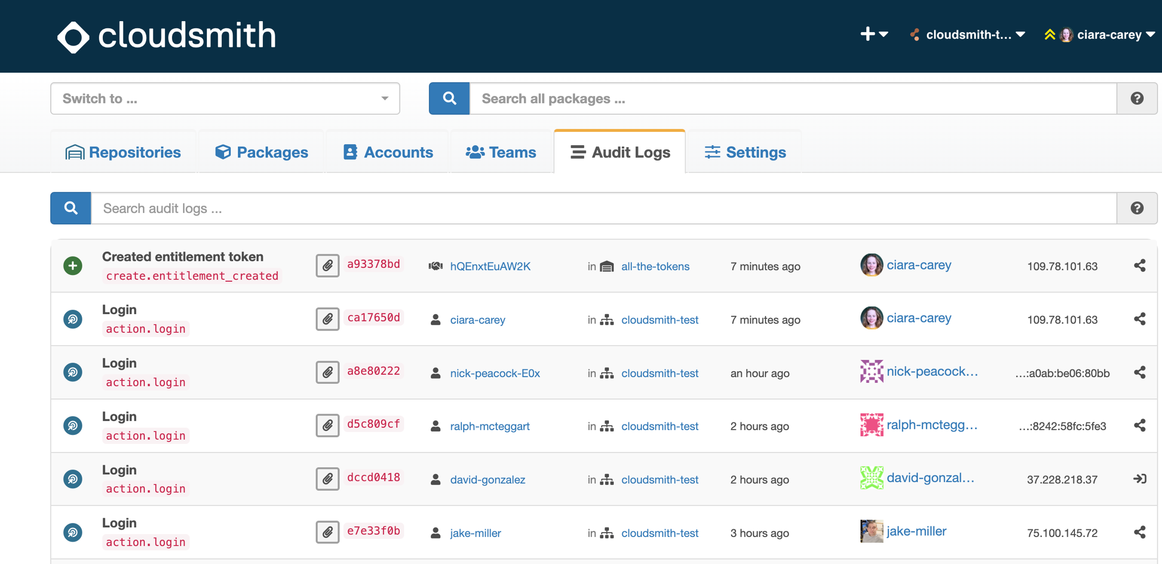 old app with audit logs