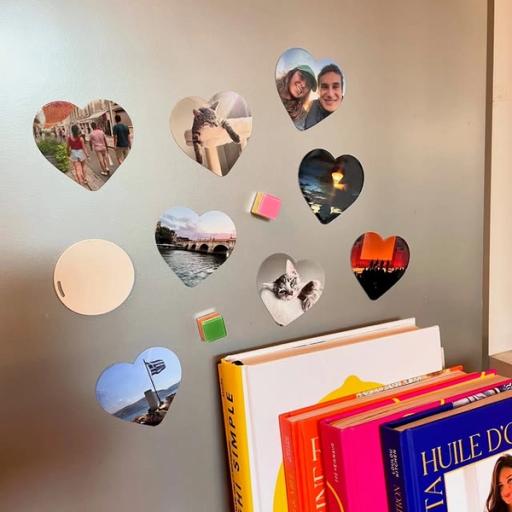 impression aimant en forme de coeur