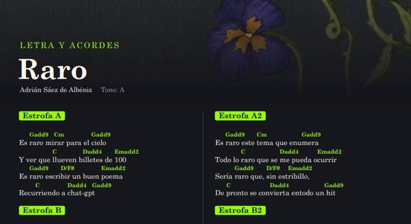 Raro [Partitura+tabs+acordes], imagen 3