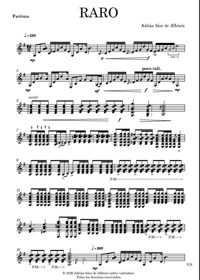 Muestra 1 de Raro [Partitura+tabs+acordes]