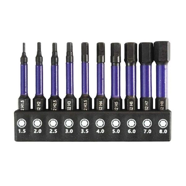 Industrial 10-Piece Impact-Rated Metric Hex Power Bit Set (H1.5-H8) – OEM