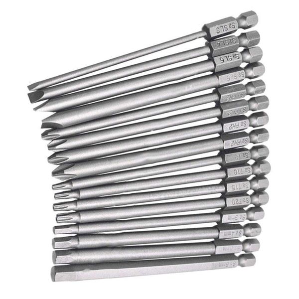 Industrial 16-Piece 100mm Extra Long Magnetic Bit Set – OEM
