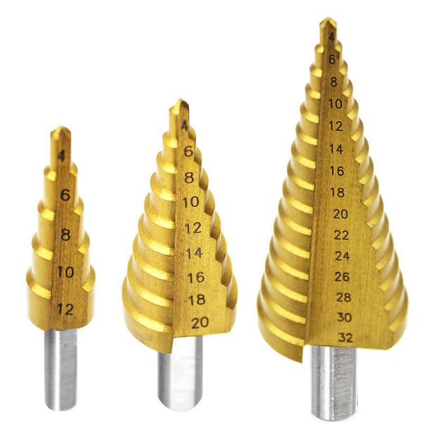 HSS M35 5% Cobalt Step Drill Bit 3-Piece Set (4-12/20/32mm) for Stainless Steel