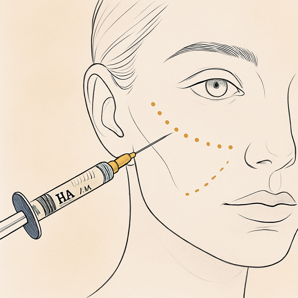 Dermal fillers (cheek + chin)