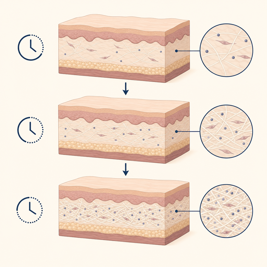 Calm closeup of healthy long-term skin quality