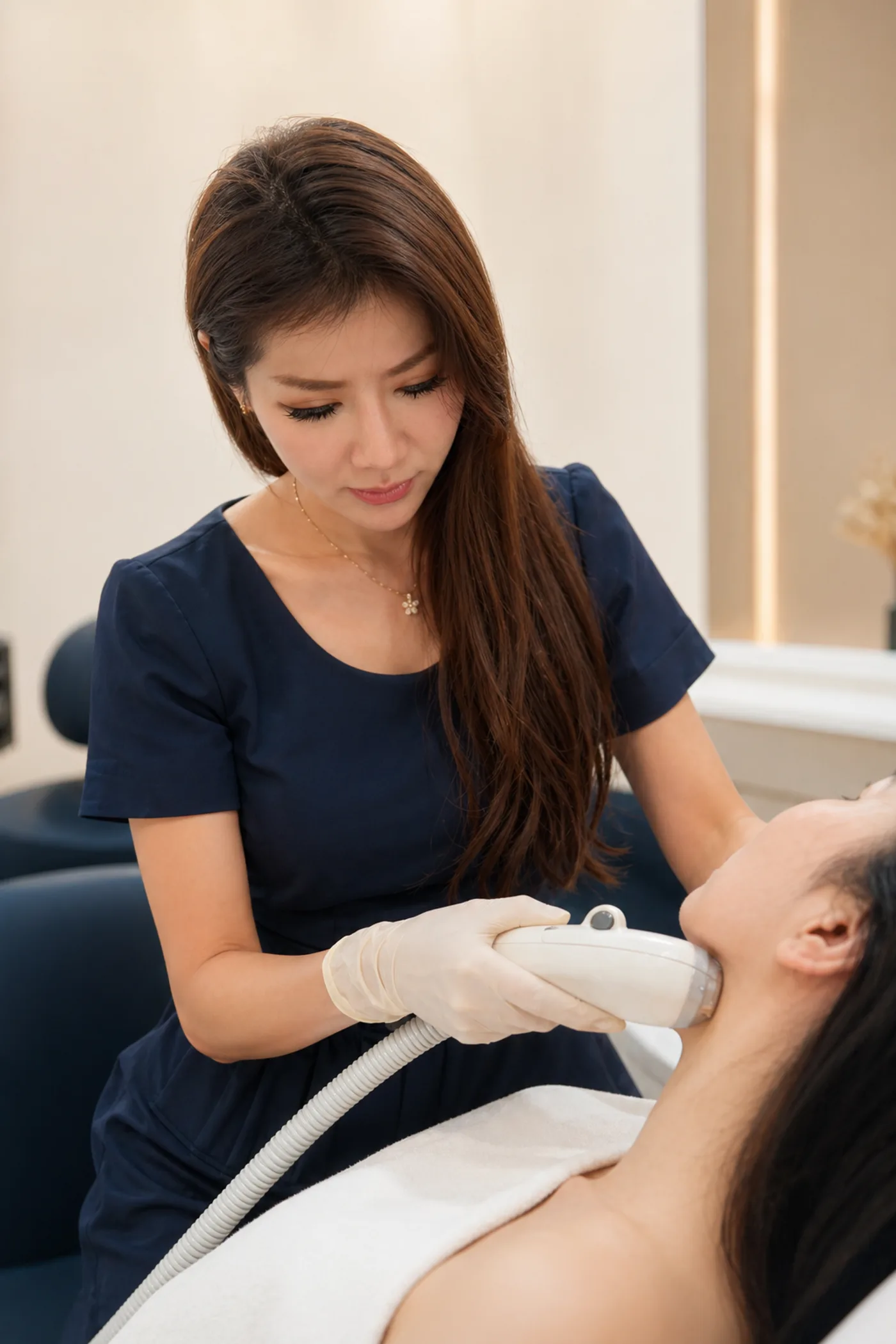 Skin tightening at Nexus Aesthetic Singapore. Dr Samantha's Ultraformer MPT and EndyMed RF combination toolkit.