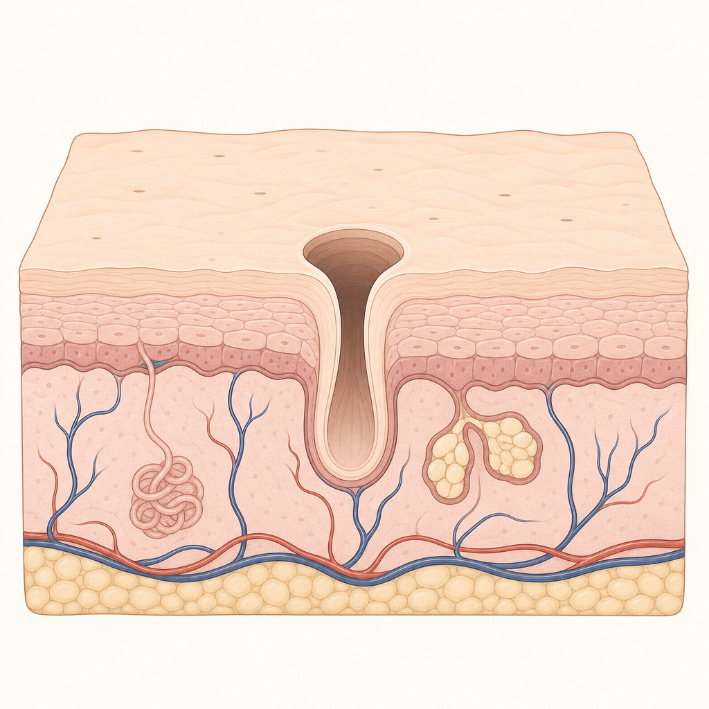 Close-up of skin texture showing pore appearance
