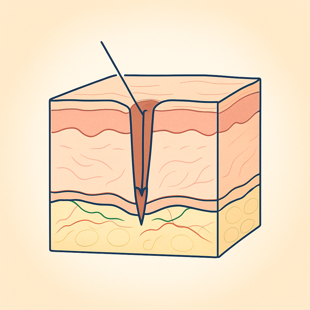 Ice pick scars