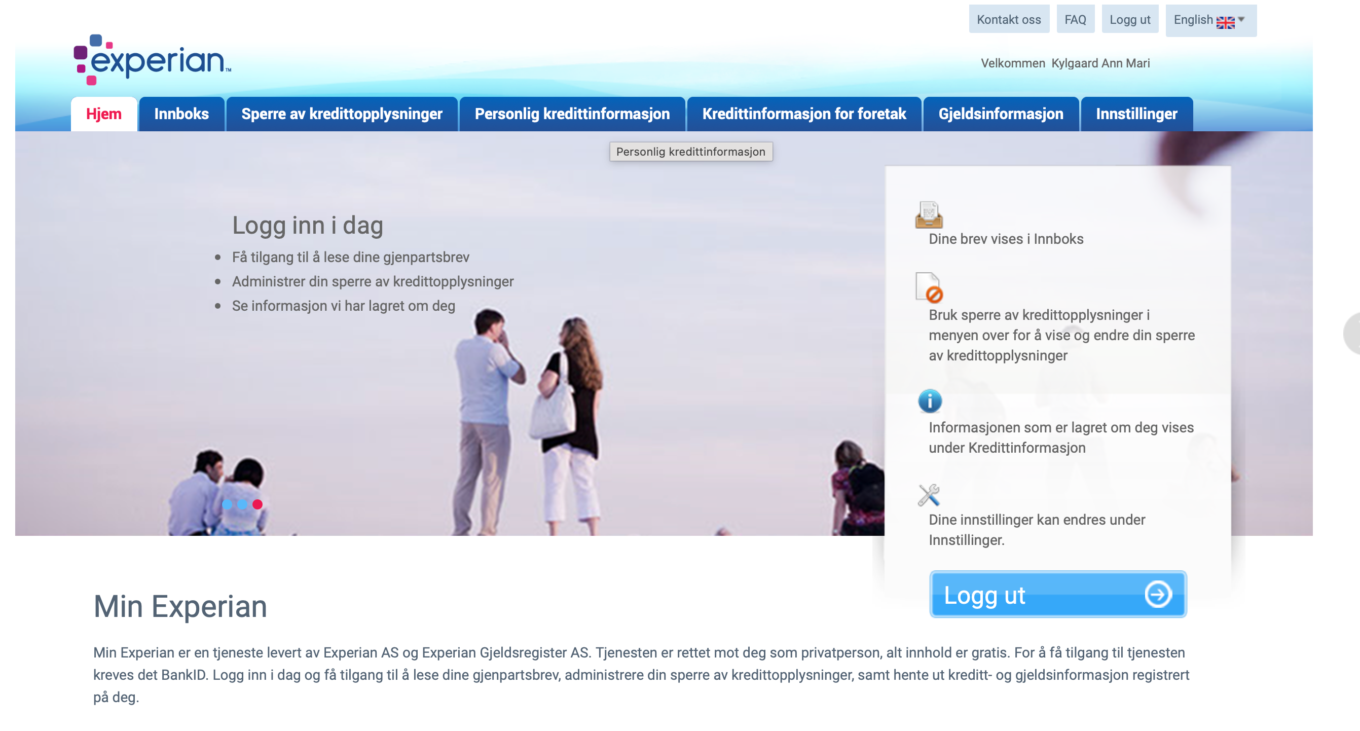 Slik logger du inn i Min Experian (steg for steg)
