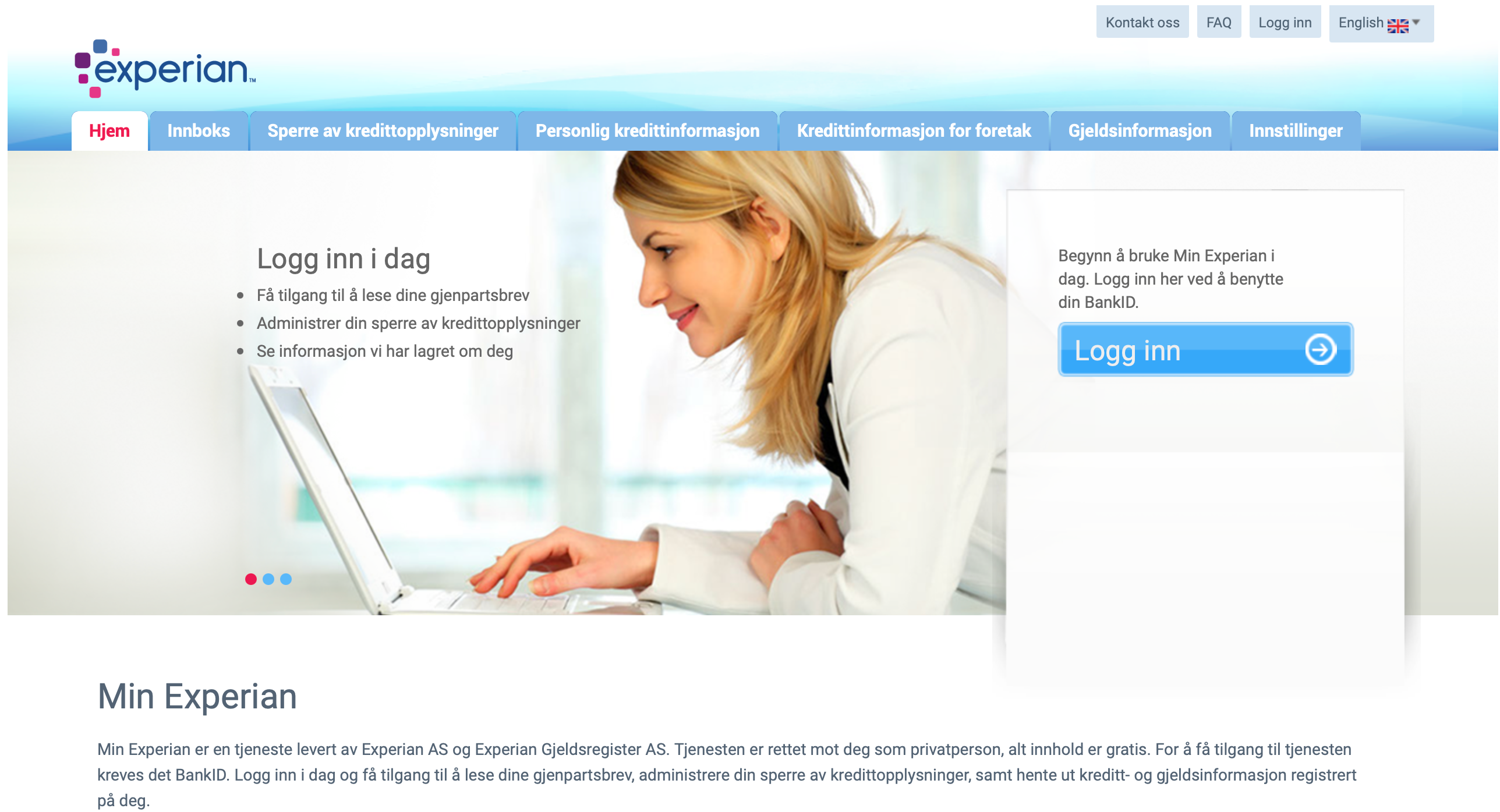 Slik logger du inn i Min Experian (steg for steg)