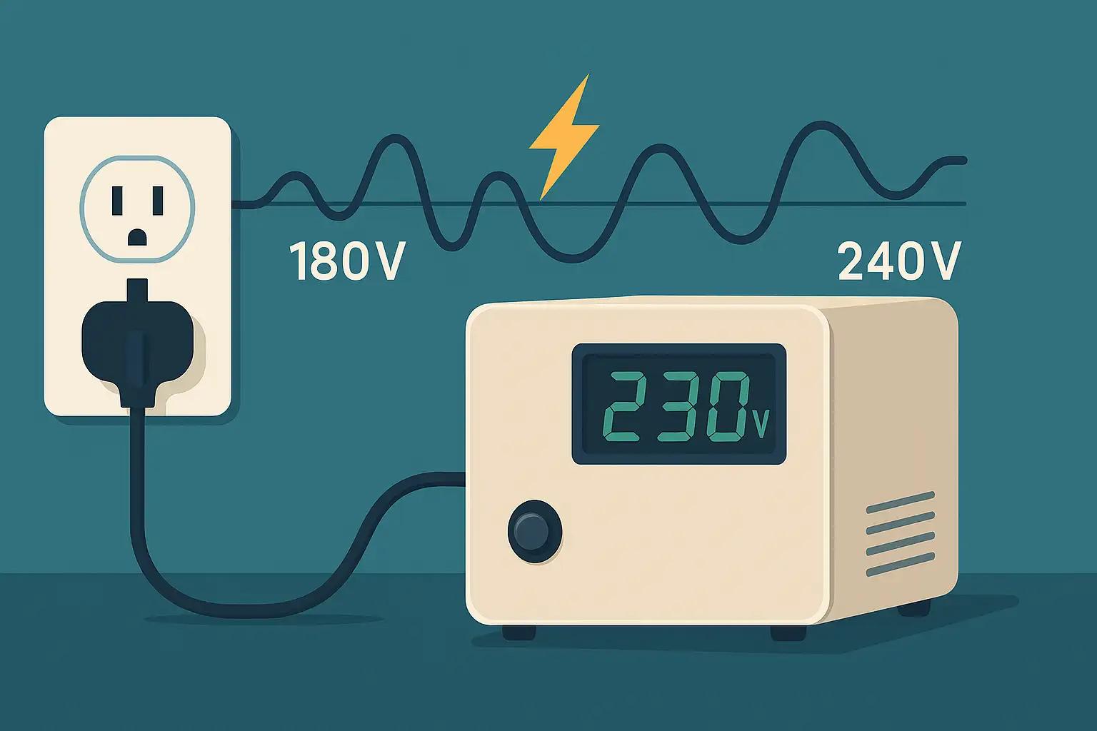 Imagine cu variații de tensiune între 180–240V