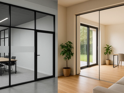 Pereți vitrați pentru birou vs casă: diferențe esențiale