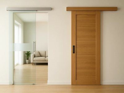 Uși glisante din sticlă vs lemn/MDF: ce alegi