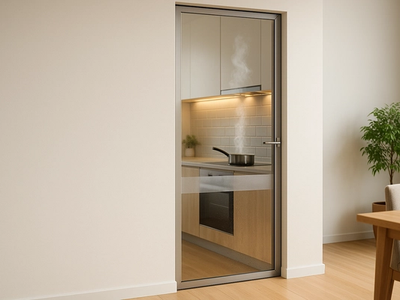 Uși din sticlă pentru bucătărie: grăsime, mirosuri, protecție